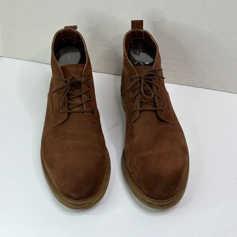 Clarks Men Foxwell‎ Mid Brown Suede Leather Lace Up Boot Cushion Plus Size 11.5